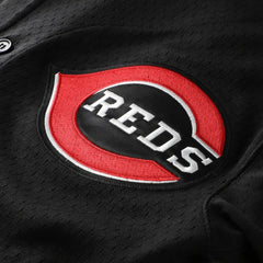 Ken Griffey Jr. Cincinnati Reds Mitchell & Ness Cooperstown Collection Mesh Batting Practice Button-Up Jersey - Black Jerseys
