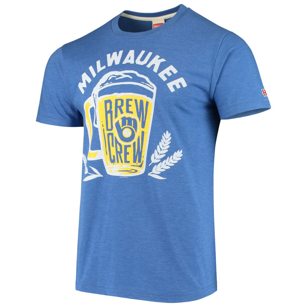 Milwaukee Brewers Hyperlocal Tri-Blend T-Shirt - Royal T-shirts