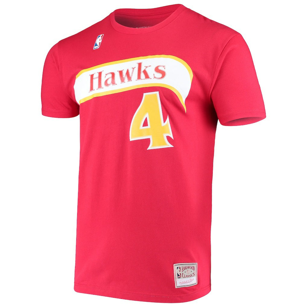 Spud Webb Atlanta Hawks Hardwood Classics Name & Number T-Shirt Red - Mitchell & Ness