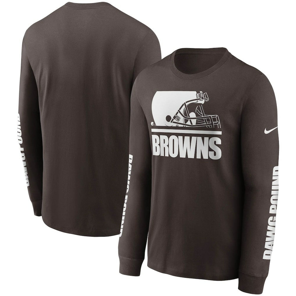 Cleveland Browns Split Local Long Sleeve T-Shirt - Brown T-shirts