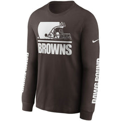 Cleveland Browns Split Local Long Sleeve T-Shirt - Brown T-shirts
