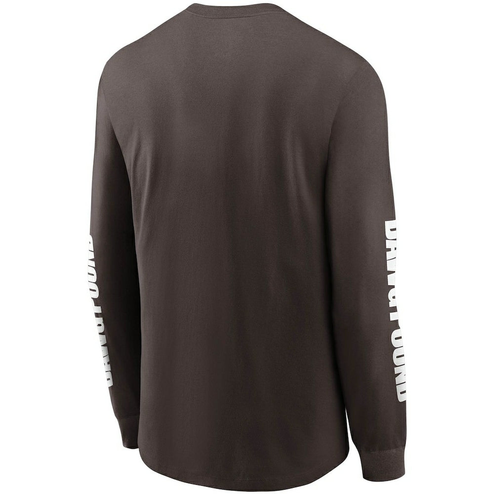 Cleveland Browns Split Local Long Sleeve T-Shirt - Brown T-shirts