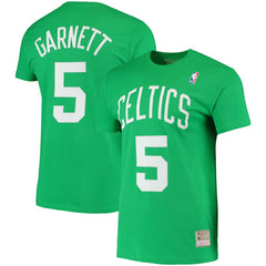 Kevin Garnett Boston Celtics Hardwood Classics Stitch Name & Number T-Shirt Kelly Green - Mitchell & Ness