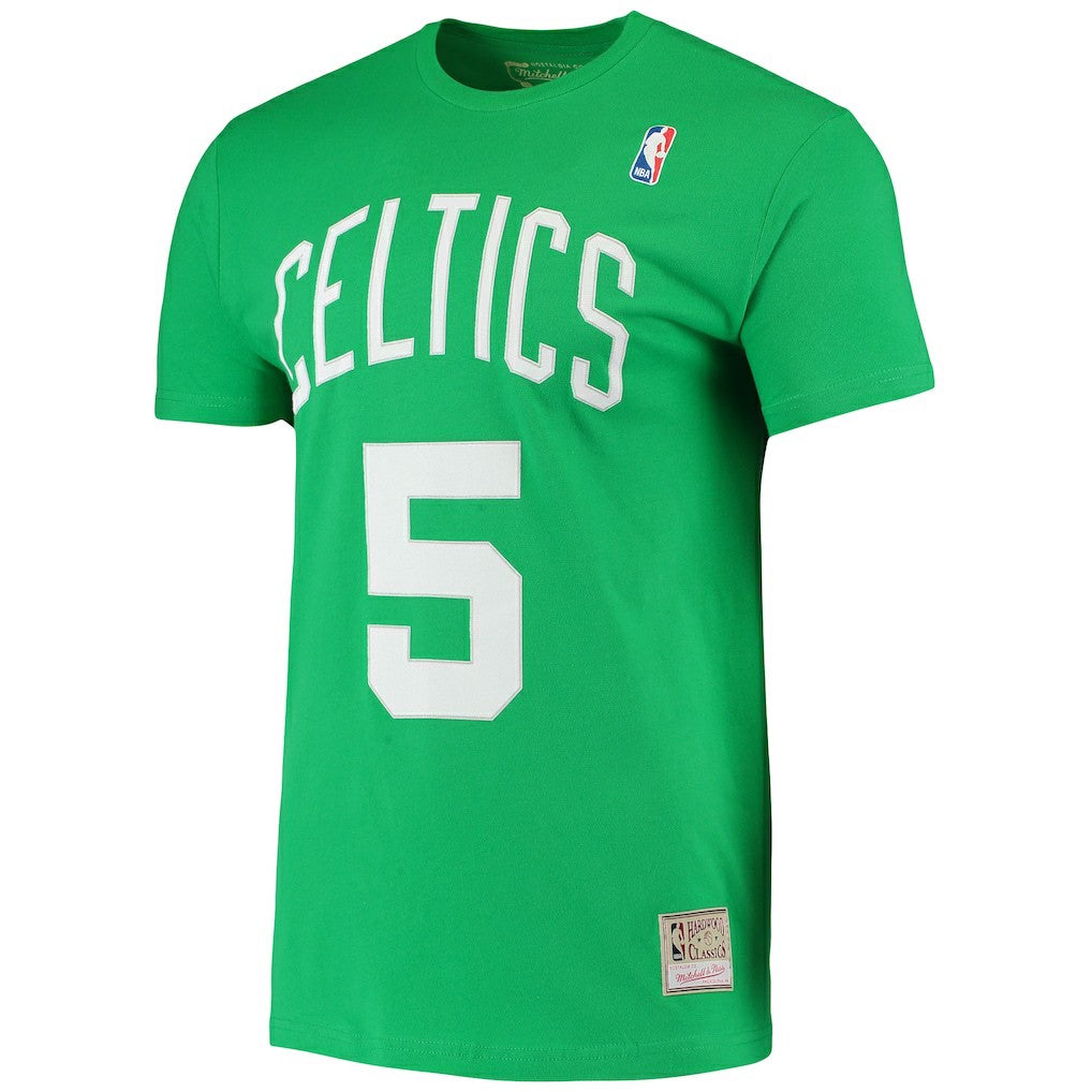 Kevin Garnett Boston Celtics Hardwood Classics Stitch Name & Number T-Shirt Kelly Green - Mitchell & Ness