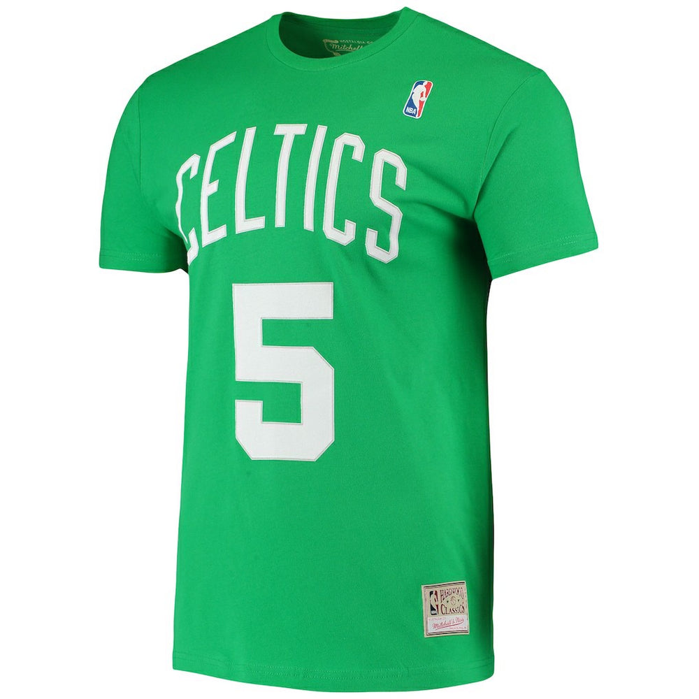Kevin Garnett Boston Celtics Hardwood Classics Stitch Name & Number T-Shirt Kelly Green - Mitchell & Ness