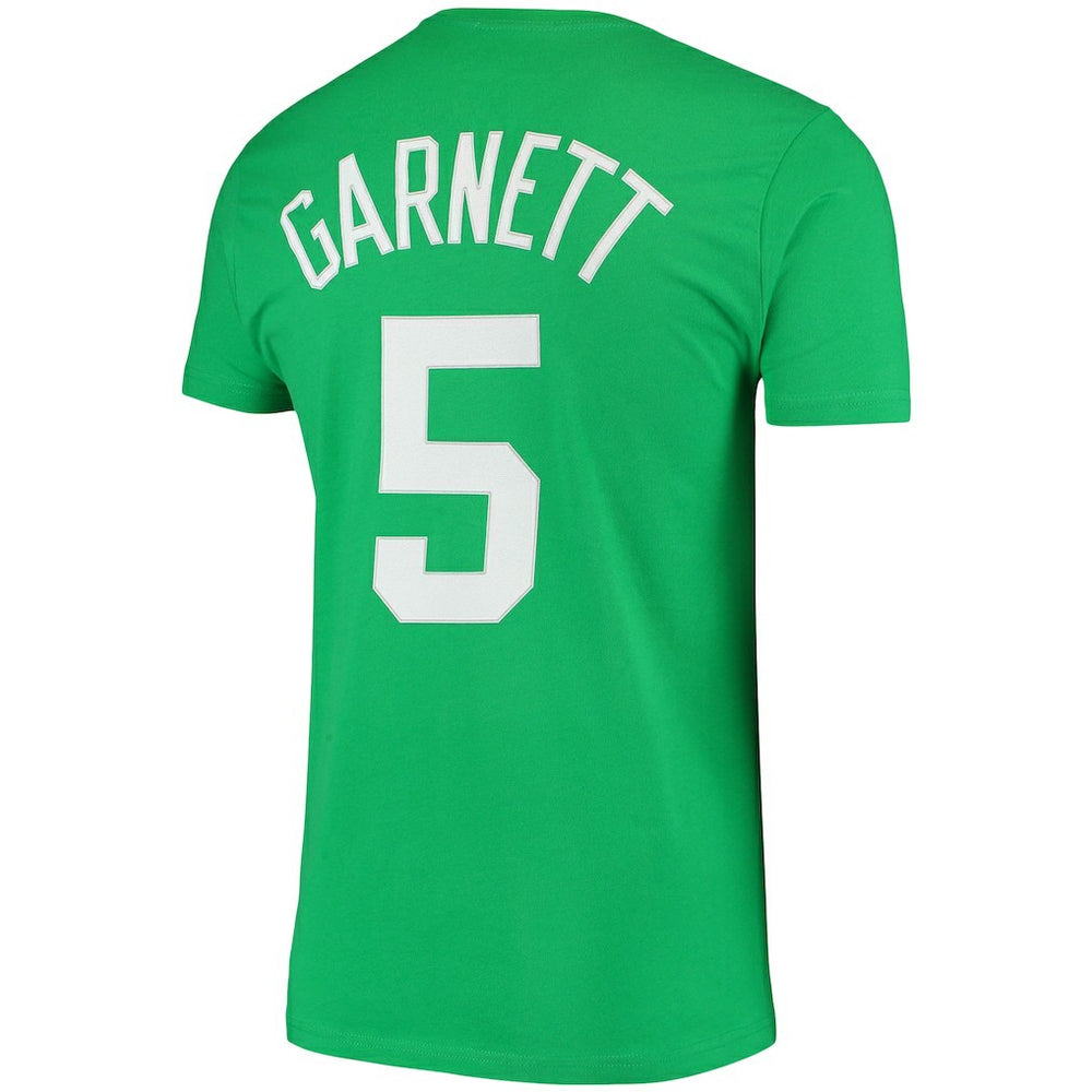 Kevin Garnett Boston Celtics Hardwood Classics Stitch Name & Number T-Shirt Kelly Green - Mitchell & Ness