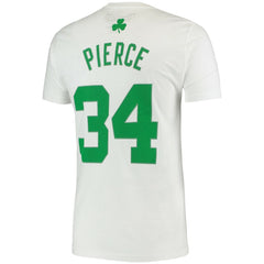 Paul Pierce Boston Celtics Hardwood Classics Stitch Name & Number T-Shirt White - Mitchell & Ness