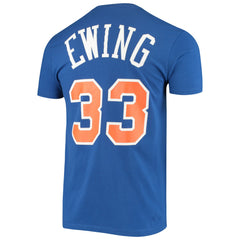 Patrick Ewing New York Knicks Hardwood Classics Stitch Name & Number T-Shirt Blue - Mitchell & Ness outlet