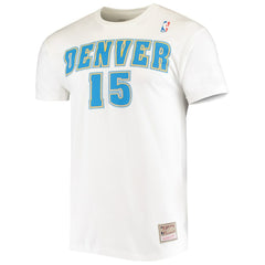 Carmelo Anthony Denver Nuggets Hardwood Classics Stitch Name & Number T-Shirt White - Mitchell & Ness