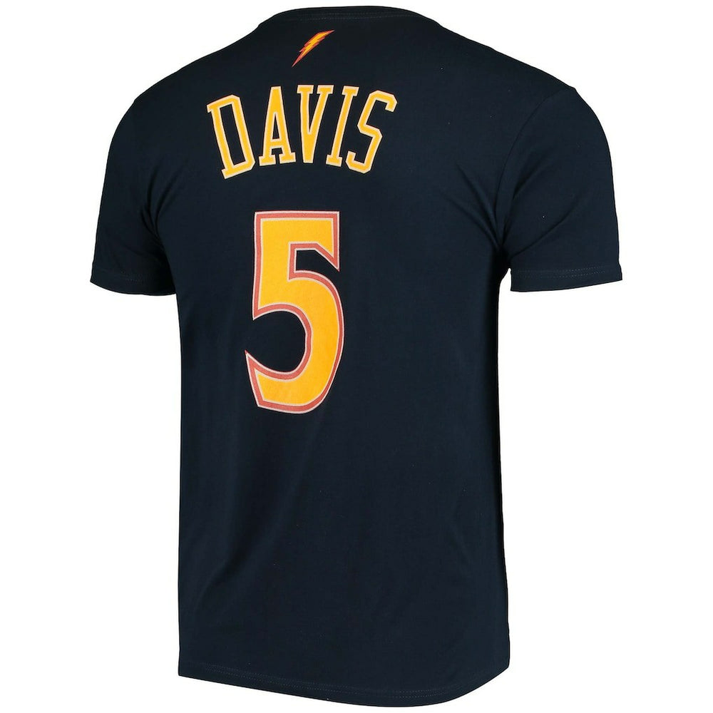 Baron Davis Golden State Warriors Hardwood Classics Stitch Name & Number T-Shirt Navy - Mitchell & Ness