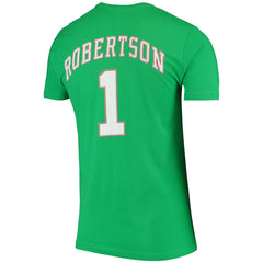 Oscar Robertson Milwaukee Bucks Hardwood Classics Stitch Name & Number T-Shirt Green - Mitchell & Ness
