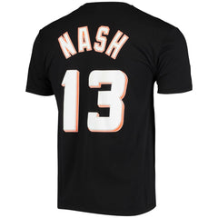 Steve Nash Phoenix Suns Hardwood Classics Stitch Name & Number T-Shirt Black - Mitchell & Ness