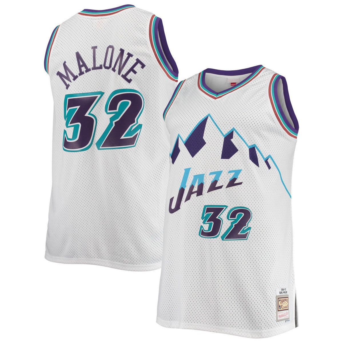 Karl Malone Utah Jazz 1996/97 Big & Tall Hardwood Classics Swingman Jersey White - Mitchell & Ness