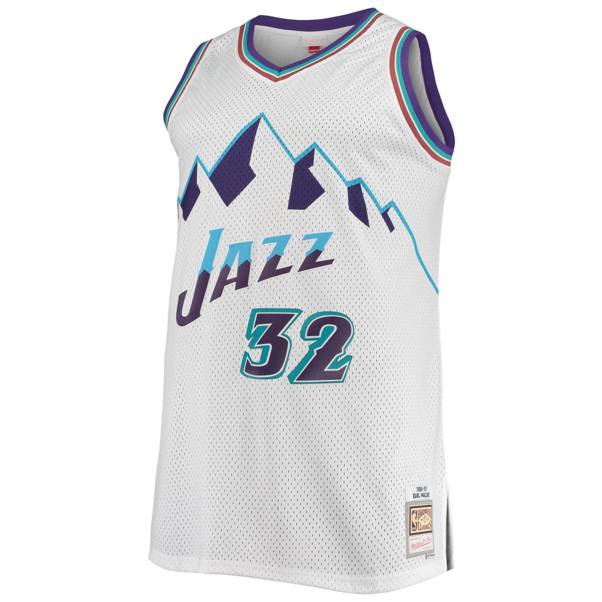 Karl Malone Utah Jazz 1996/97 Big & Tall Hardwood Classics Swingman Jersey White - Mitchell & Ness