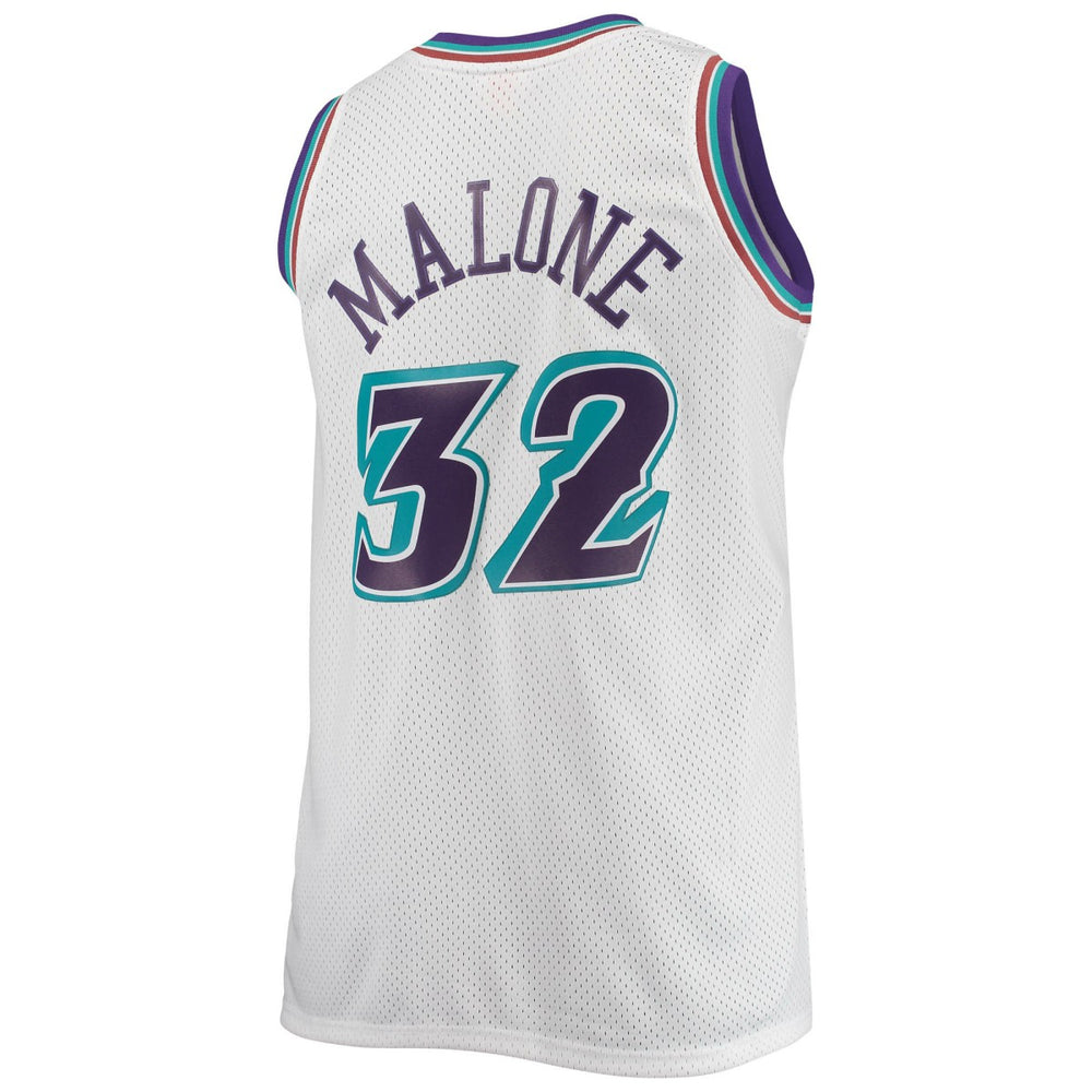 Karl Malone Utah Jazz 1996/97 Big & Tall Hardwood Classics Swingman Jersey White - Mitchell & Ness