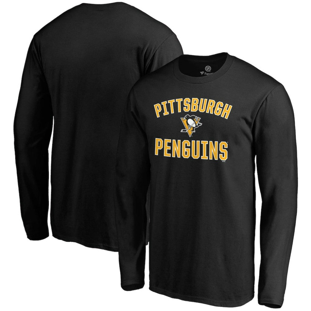 Pittsburgh Penguins Fanatics Team Victory Arch Long Sleeve T-Shirt - Black | US 3808148