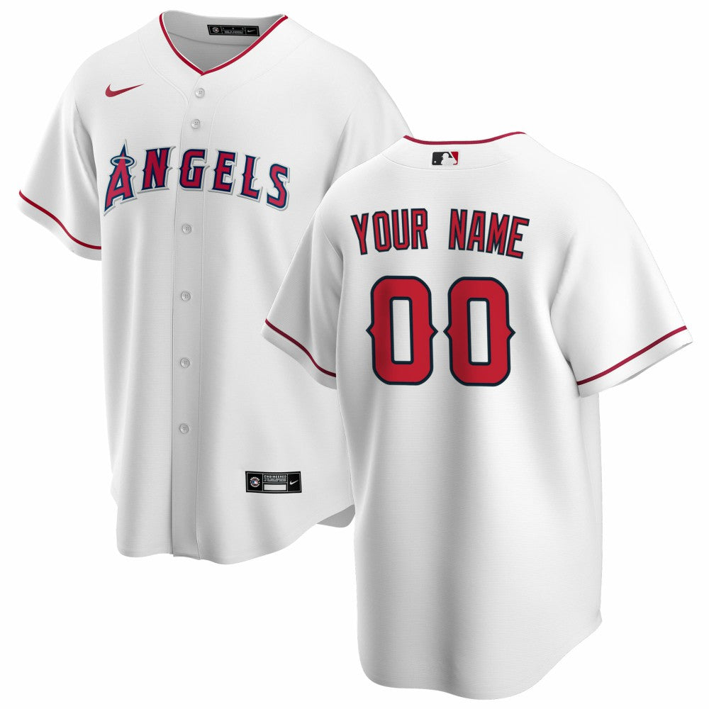 Los Angeles Angels Nike Home Replica Custom Jersey - White Jerseys