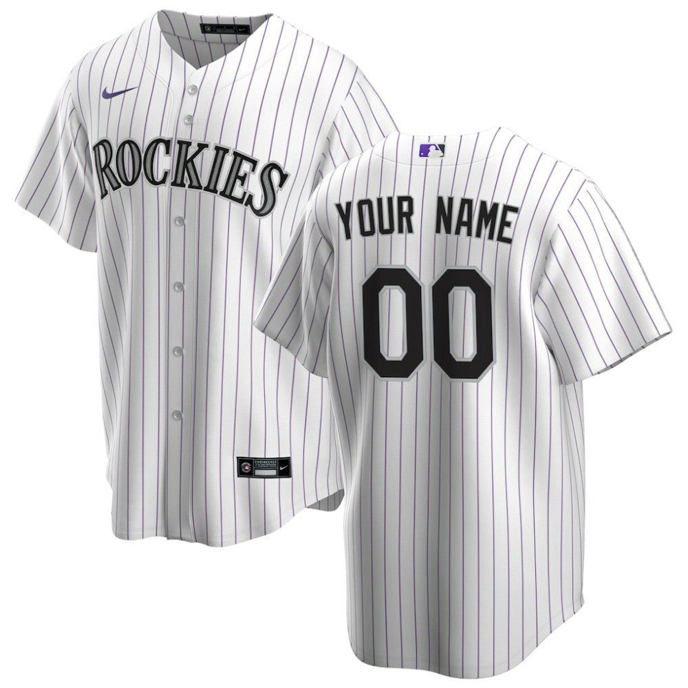 Colorado Rockies Nike Home Replica Custom Jersey - White Jerseys