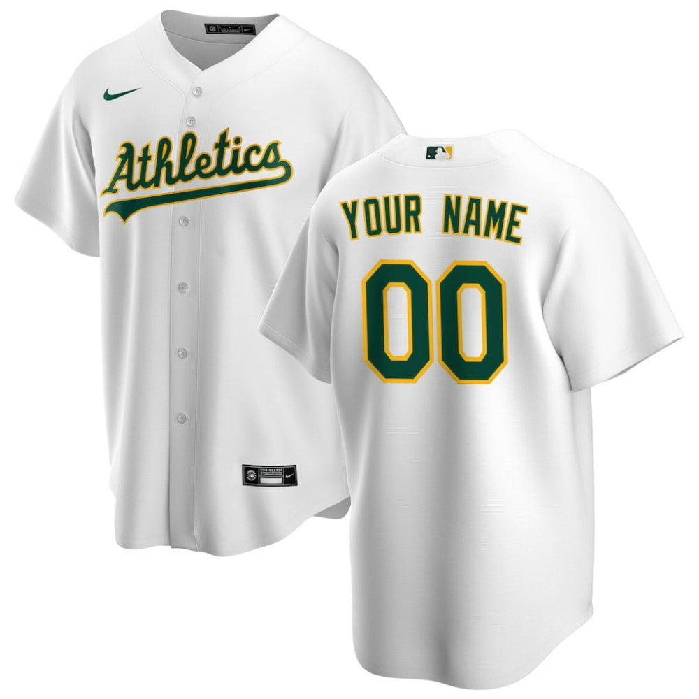 Athletics Nike Home Replica Custom Jersey - White Jerseys