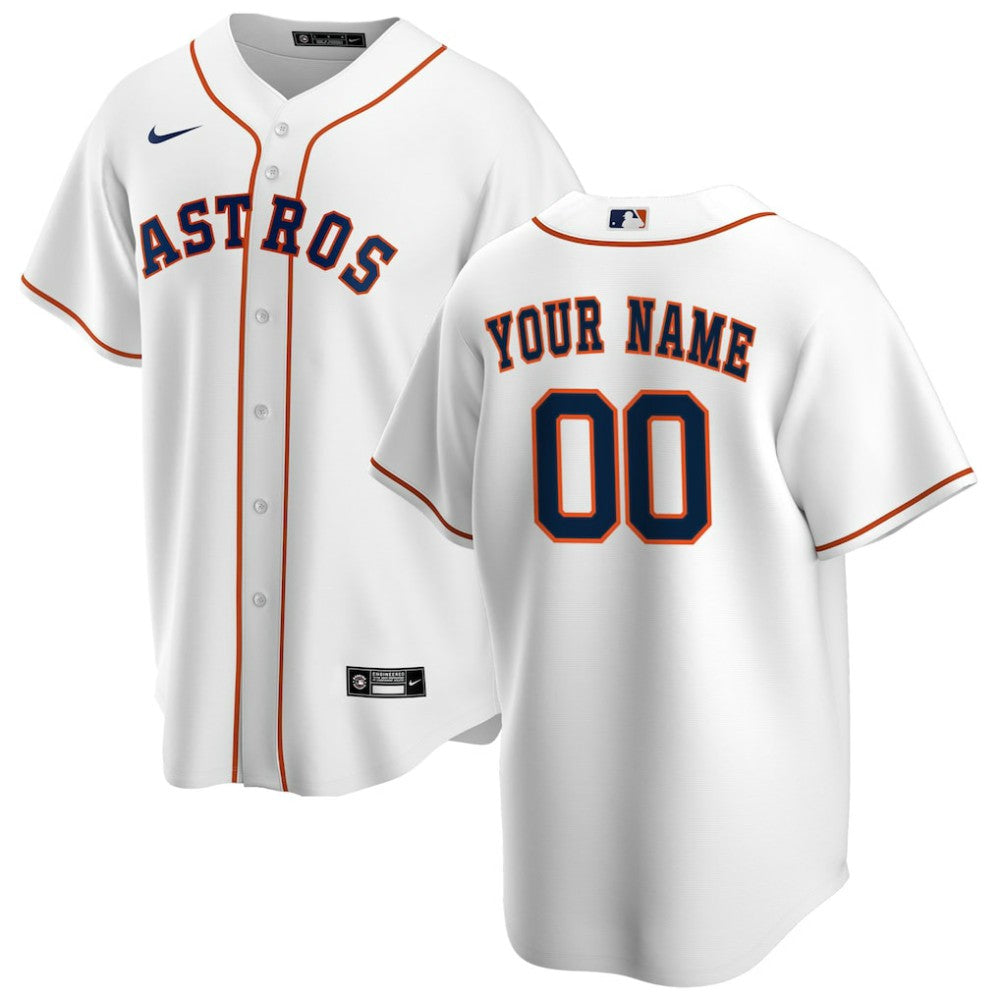 Houston Astros Nike Home Replica Custom Jersey - White Jerseys