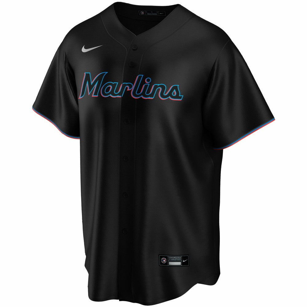 Miami Marlins Nike Alternate Replica Custom Jersey - Black Jerseys