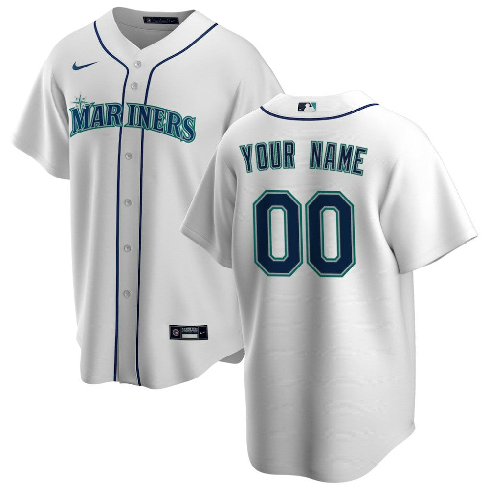 Seattle Mariners Nike Home Replica Custom Jersey - White Jerseys