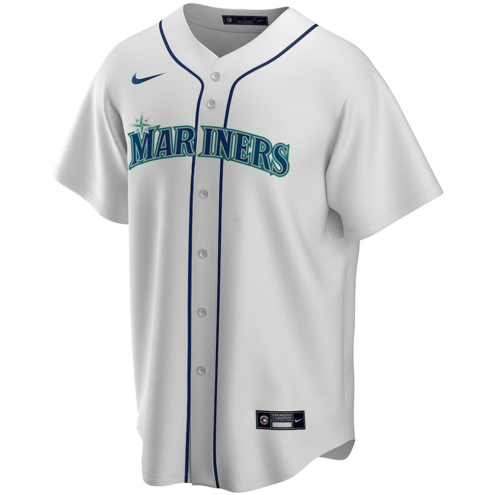 Seattle Mariners Nike Home Replica Custom Jersey - White Jerseys