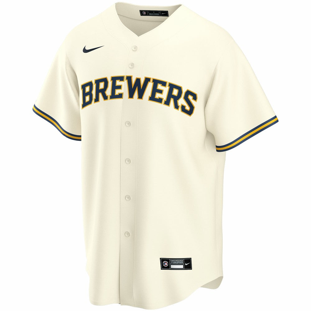 Milwaukee Brewers Nike Home Replica Custom Jersey - Cream Jerseys