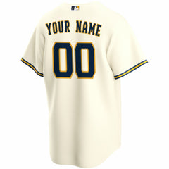 Milwaukee Brewers Nike Home Replica Custom Jersey - Cream Jerseys