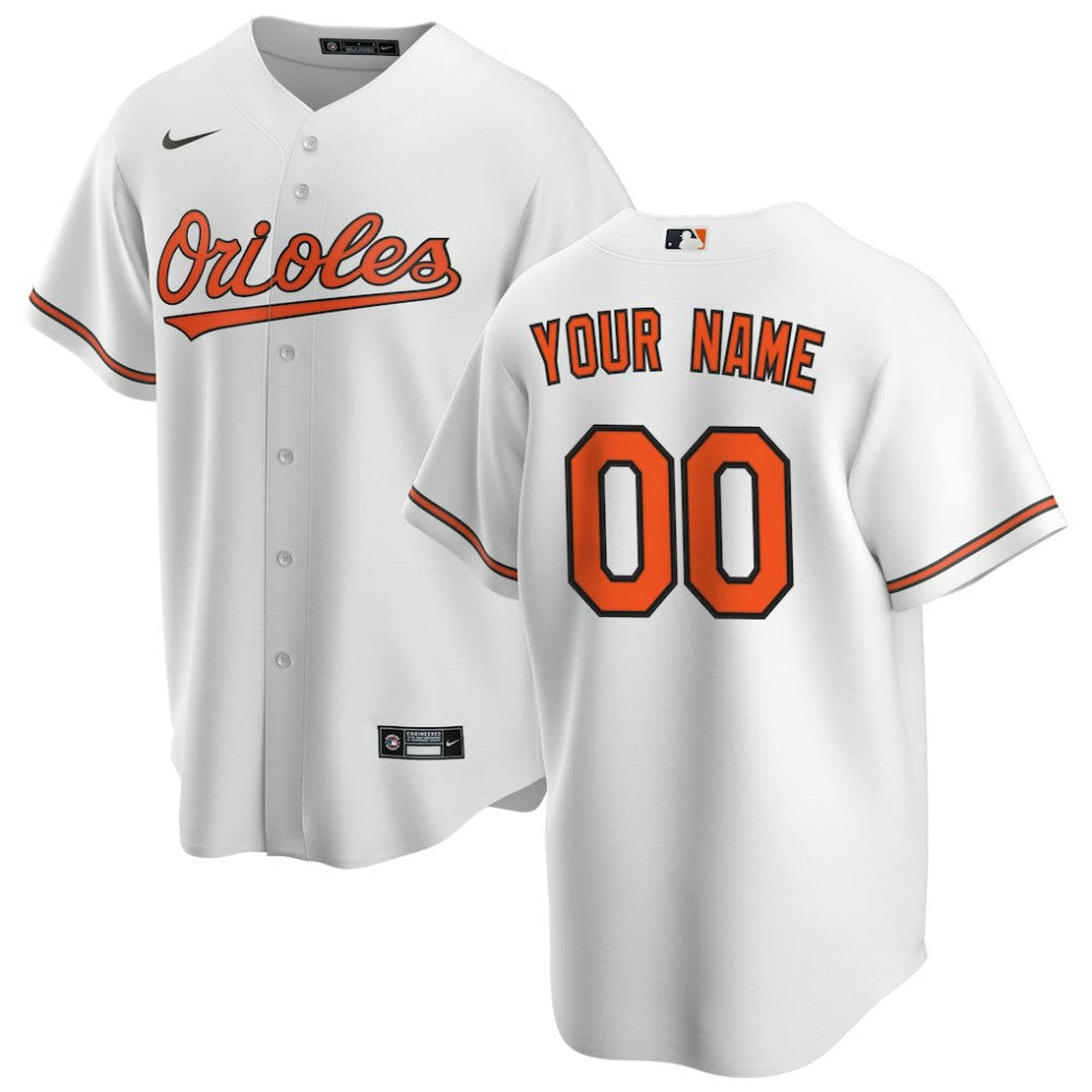 Baltimore Orioles Nike Home Replica Custom Jersey - White Jerseys