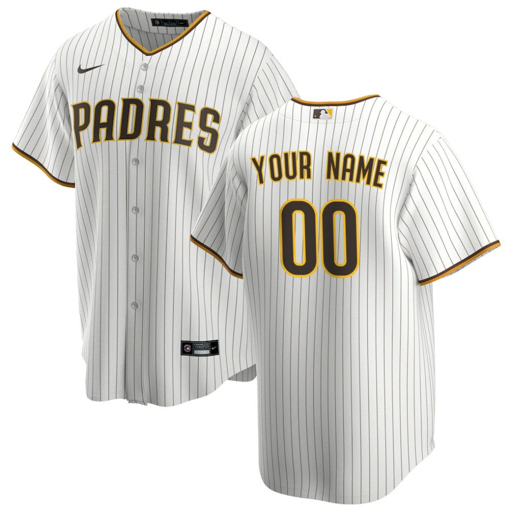 San Diego Padres Nike Home Replica Custom Jersey - White Jerseys