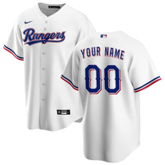 Texas Rangers Nike Home Replica Custom Jersey - White Jerseys