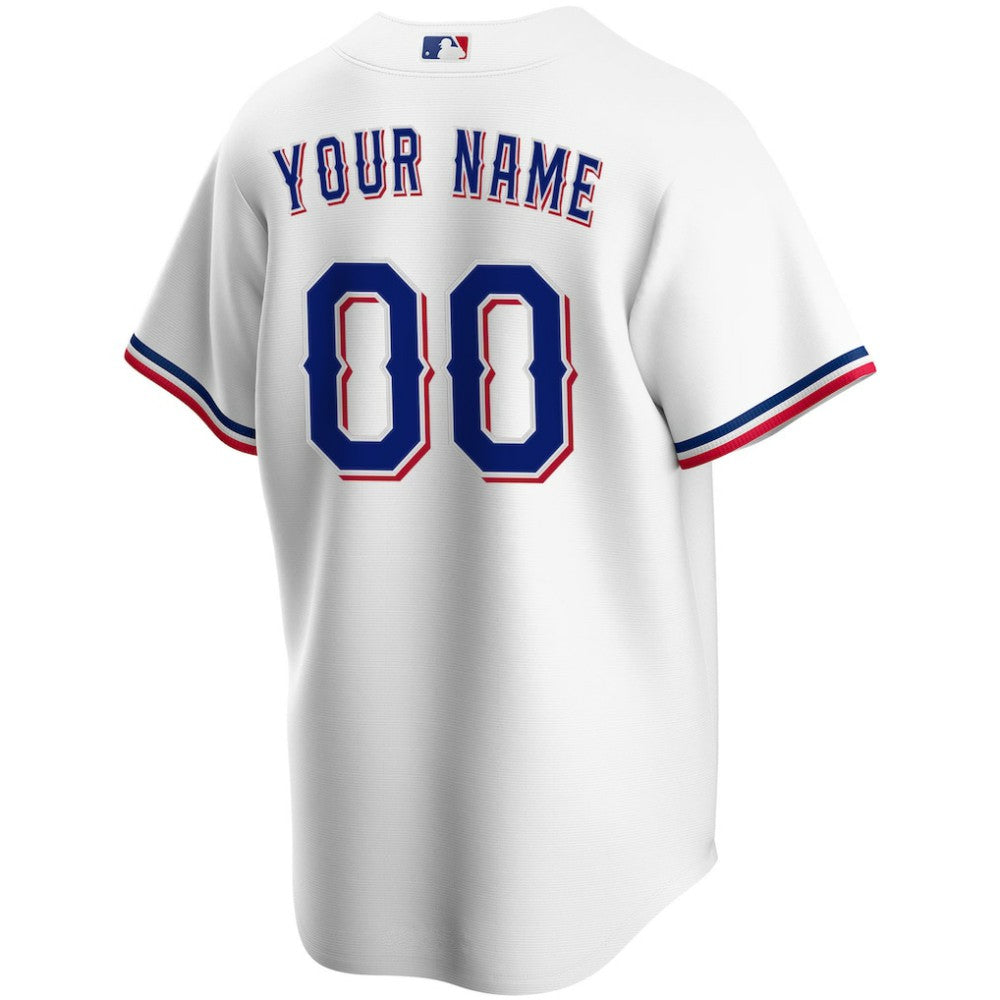 Texas Rangers Nike Home Replica Custom Jersey - White Jerseys