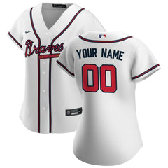Atlanta Braves Nike Women's Home Replica Custom Jersey - White Jerseys