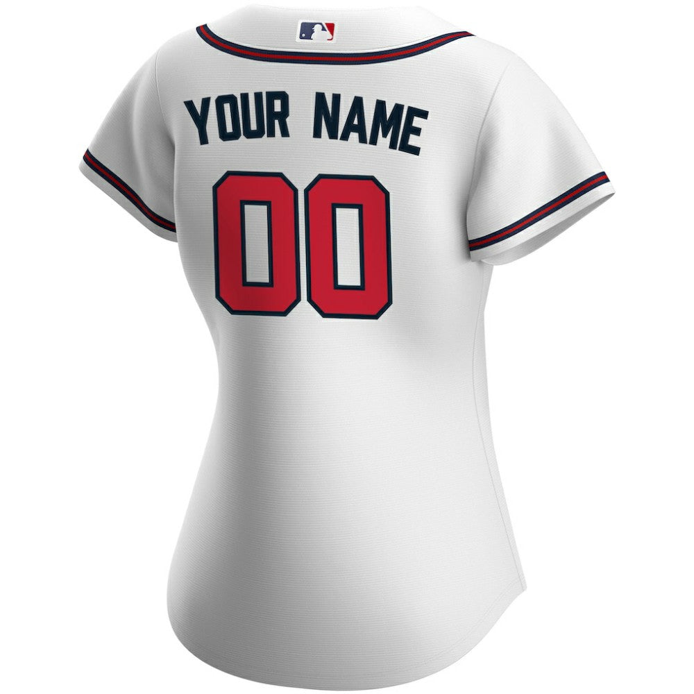 Atlanta Braves Nike Women's Home Replica Custom Jersey - White Jerseys