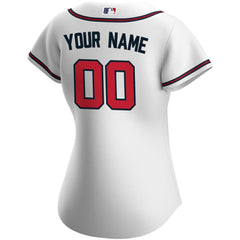 Atlanta Braves Nike Women's Home Replica Custom Jersey - White Jerseys