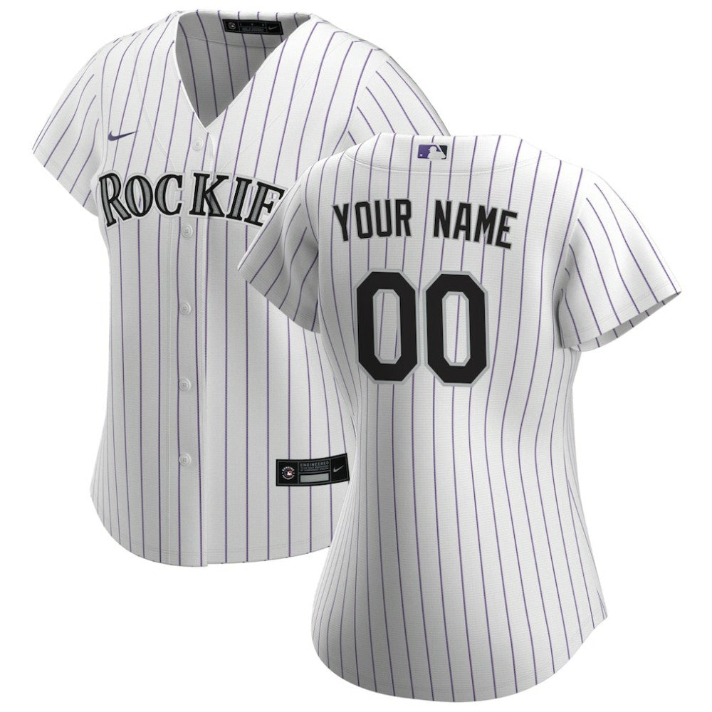 Colorado Rockies Nike Women's Home Replica Custom Jersey - White Jerseys