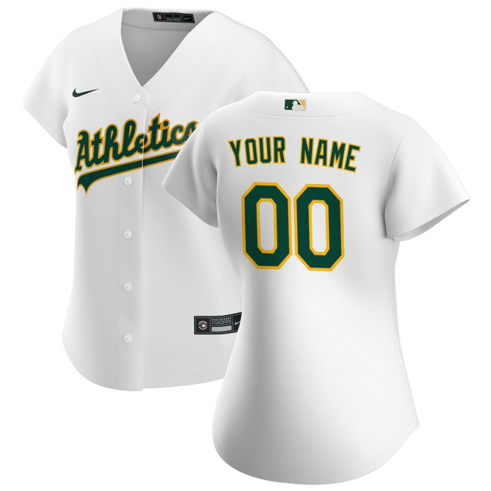Athletics Nike Women's Home Replica Custom Jersey - White Jerseys