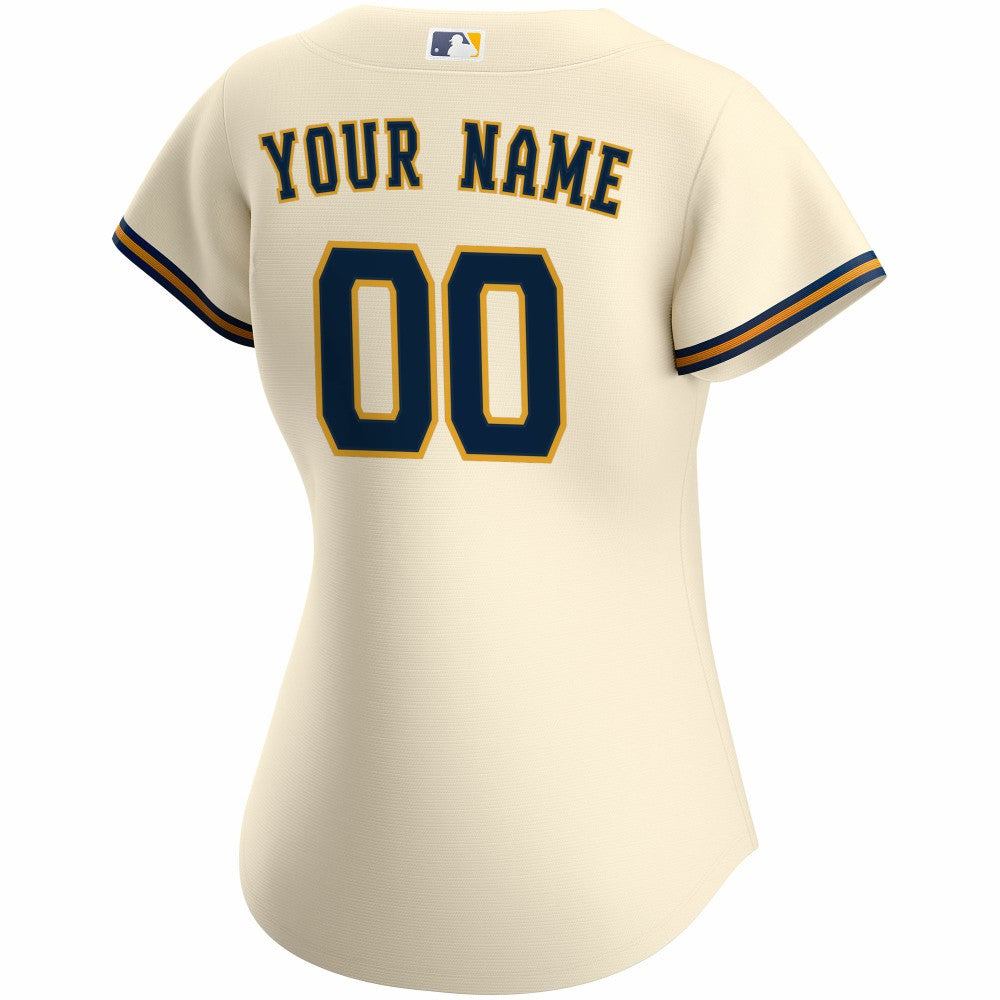 Milwaukee Brewers Nike Women's Home Replica Custom Jersey - Cream Jerseys