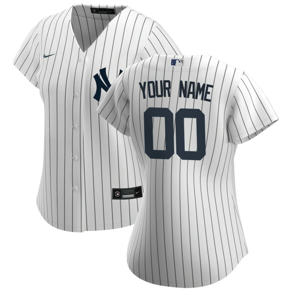 New York Yankees Nike Women's Home Replica Custom Jersey - White Jerseys