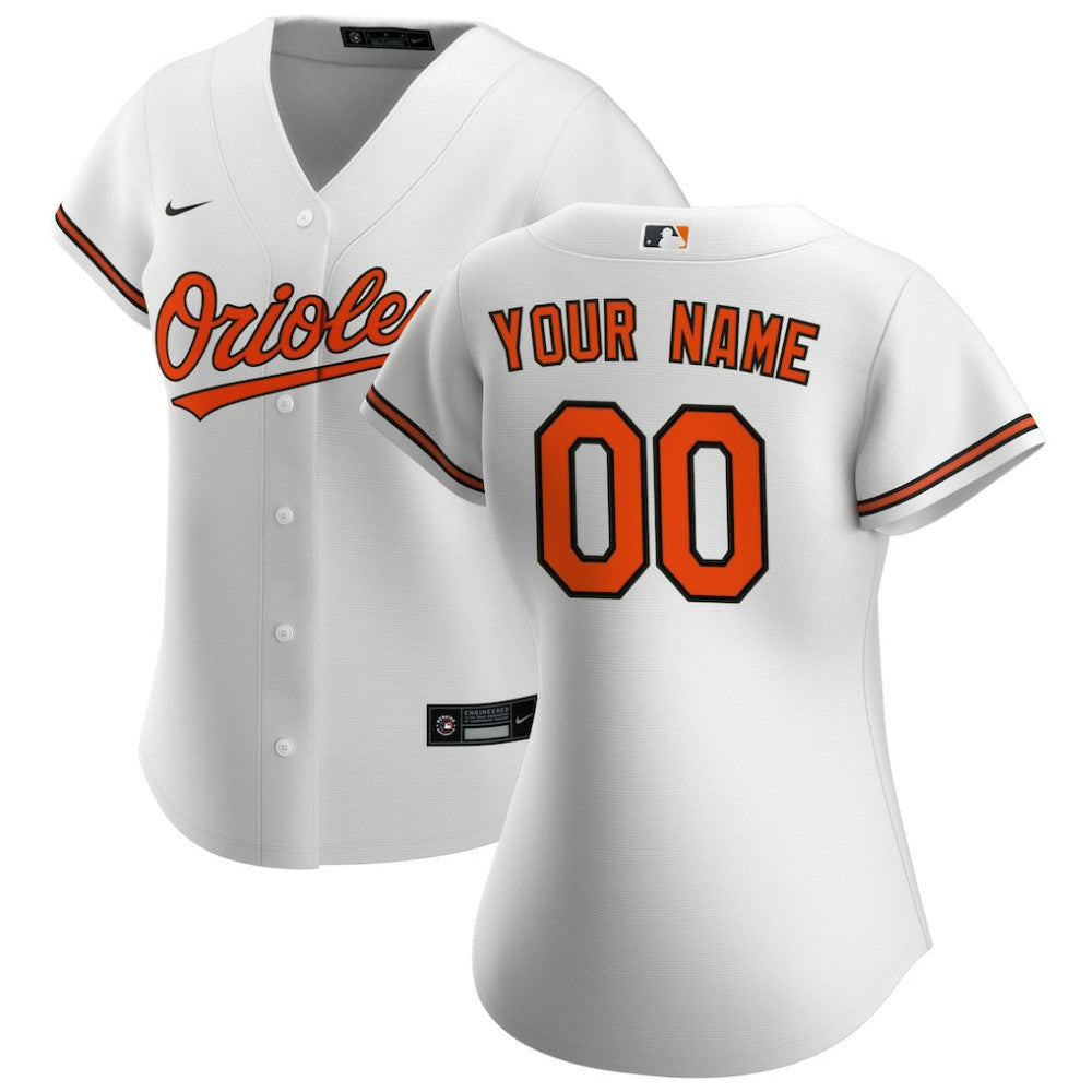Baltimore Orioles Nike Women's Home Replica Custom Jersey - White Jerseys
