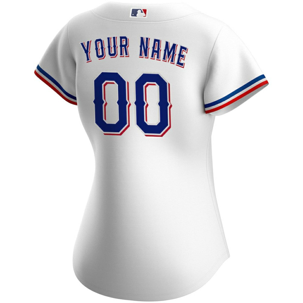 Texas Rangers Nike Women's Home Replica Custom Jersey - White Jerseys