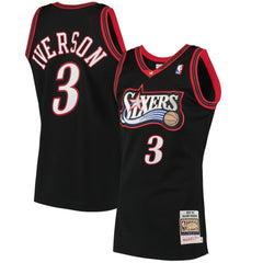 Allen Iverson Philadelphia 76ers 1997/98 Hardwood Classics Authentic Jersey Black - Mitchell & Ness