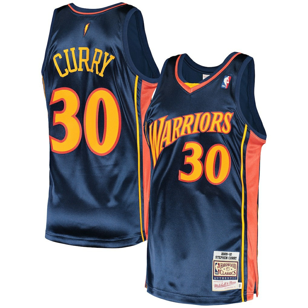 Stephen Curry Golden State Warriors 2009/10 Hardwood Classics Authentic Jersey Navy - Mitchell & Ness