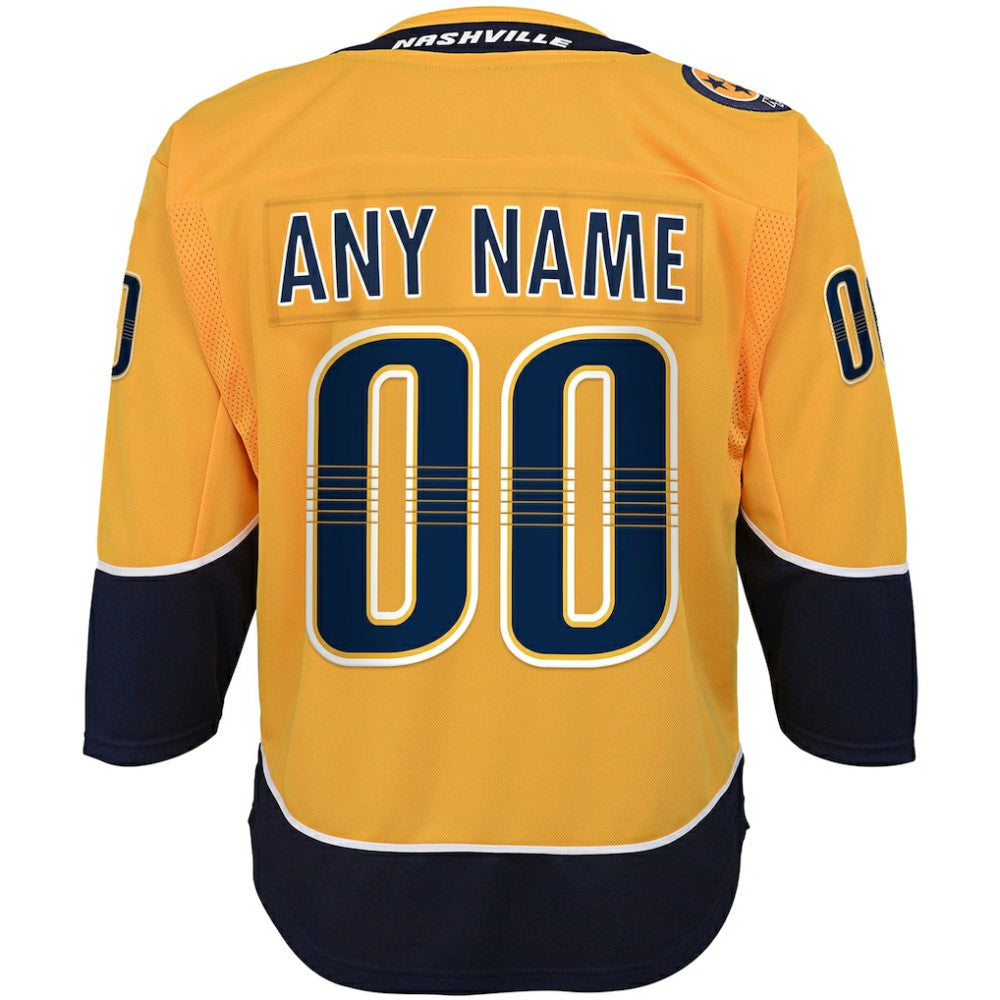 Nashville Predators Youth Home Premier Custom Jersey - Yellow | US 3820536