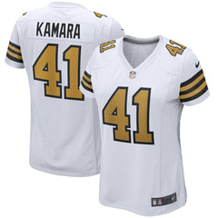 Alvin Kamara New Orleans Saints Women's Alternate Game Player Jersey - White Jerseys