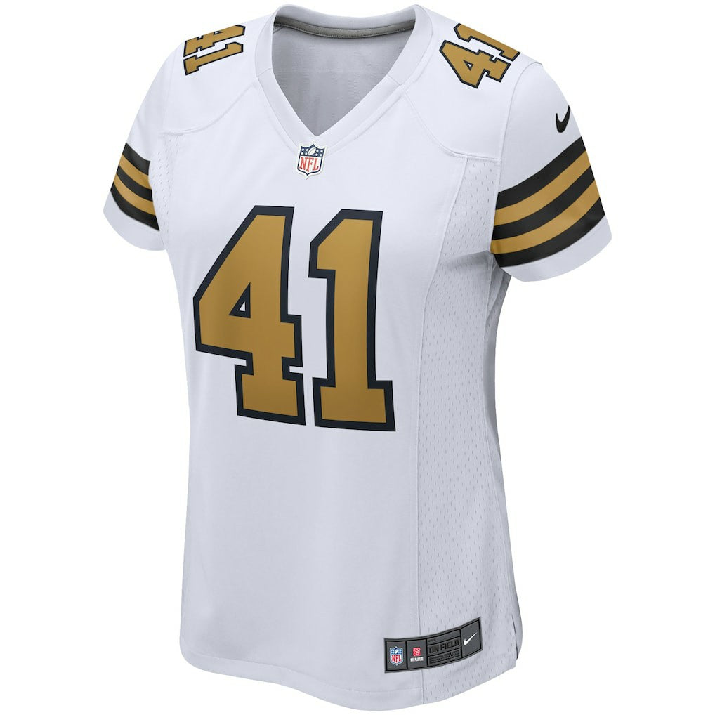 Alvin Kamara New Orleans Saints Women's Alternate Game Player Jersey - White Jerseys