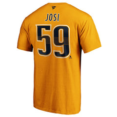Roman Josi Nashville Predators Fanatics Authentic Stack Player Name & Number T-Shirt - Gold | US 3822540