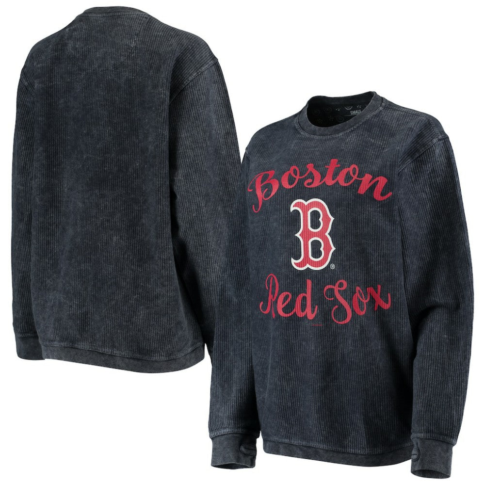Boston Red Sox G-III 4Her by Carl Banks Women's Script Comfy Cord Pullover Sweatshirt - Navy Pullover