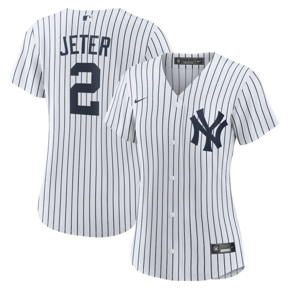 Derek Jeter New York Yankees Nike Women's Home Replica Player Name Jersey - White/Navy Jerseys